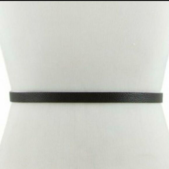 Callie Cross Metallic Gold Skinny Black Vegan/faux Leather Belt main image 7